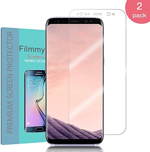 Galaxy S8 Plus Edge Screen Protector [2 pack] [No Glass], Filmmy [Full Cover] [No Foam] [Anti Scratch] High Definition Screen Protector Samsung Galaxy S8 Plus