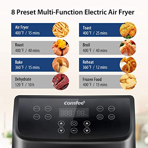 COMFEE' 5.8Qt Digital Air Fryer, Toaster Oven & Oilless Cooker, 1700W