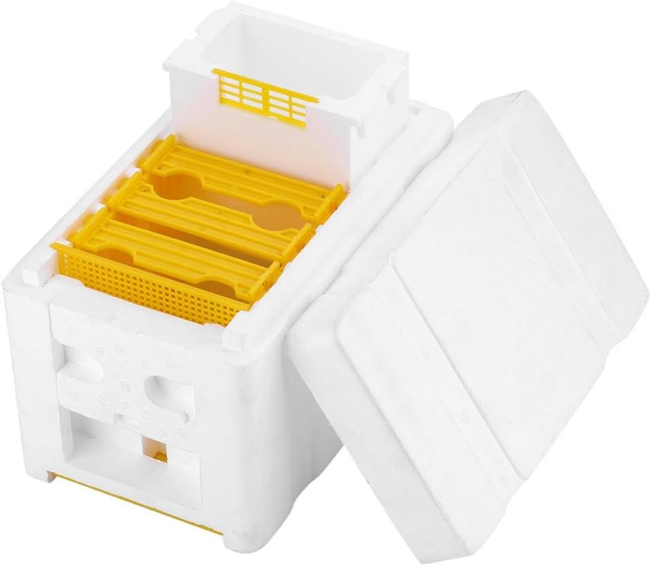 Jingyi Portable Harvest Bee Hive Beekeeping King Box,Rearing Box Beekeeping Supplies Pollination Box Beekeeping Tool Perfect for Garden Pollination