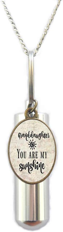 Ni36uo0qitian0ozaap You are My Sun URN,Inspiration Charm Cremation URN Necklace You are My Only Sunshine,A Gift to My Granddaughter Letter Cremation URN Necklace,TAP194