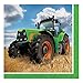 Tractor Time Party Supplies Pack for 16 Guests: Straws, Dessert Plates, Beverage Napkins, Cups, and Table Cover