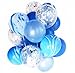 Blue and Silver Party Decoration Marble Confetti Balloons (Thickened 12