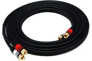 Monoprice 102865 12-Feet Premium 2 RCA Plug to 2 RCA Plug 22AWG Cable - Black
