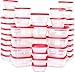 Utopia Kitchen 80 Piece Container Set (40 Containers + 40 Lids) Square Food Container - Red Lid - Snap Lid - Microwave, Dishwasher & Freezer