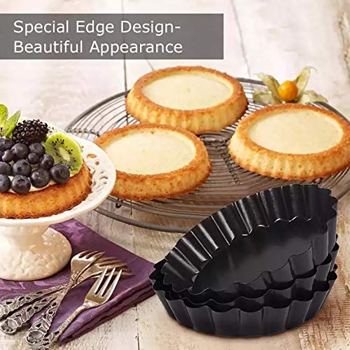 Gutsdoor Mini Tart Pan 4 Inch with Removable Bottom Quiche Pan Nonstick