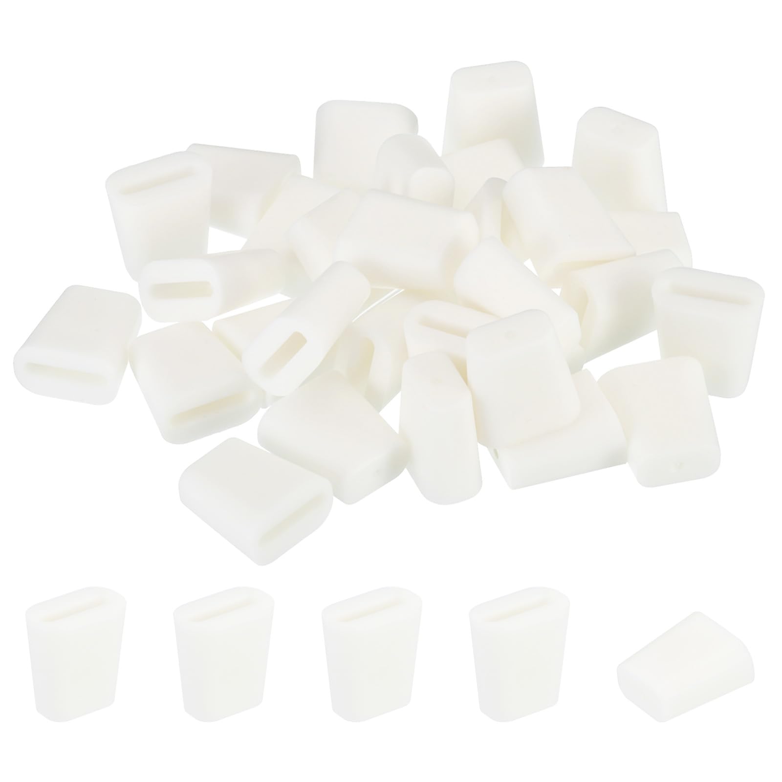 PATIKIL Kitchen Sink Rack Feet, 30 Pack Rubber Rack Bottom Protective Replacement Feet Wire Bumpers Protector for Sink Rack Bottom, White