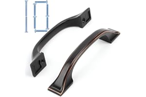 KOOFIZO Square Foot Craftsman Cabinet Bow Pull - Oil Rubbed Bronze Furniture Handle, 3 Inch/76mm Screw Spacing, 10-Pack for Kitchen Cupboard Door, Bedroom Dresser Drawer, Bathroom Wardrobe Hardware