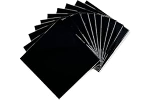 4 in Ceramic Tile Gloss 4 1/4" Box of 10 Pieces for Bathroom Wall and Kitchen Backsplash by Tenedos – Glossy Finish, Classic Look (Black)