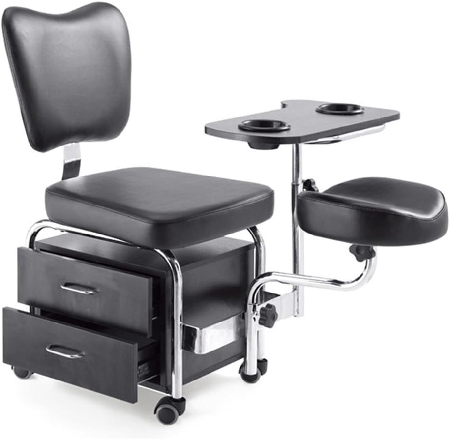 SalonTrolley Nail Table Professional Salon Beauty Stool Set Hairdressing Trolley for Manicure Pedicure Nails Cart Chair Salon SPA With Drawers, black: Sports & Outdoors