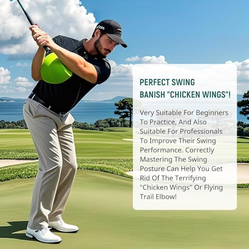 Ssumght Golf Swing Training Aid, Detachable Golf Training Ball with Alignment Rod, Arm Posture Corrector, Fix Chicken Wings, Build Muscle Memory for Full Swing, All Skill Levels