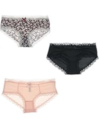 Intimates Womens Ruched Hipster Panties (3 PR) Pink, Black & Floral