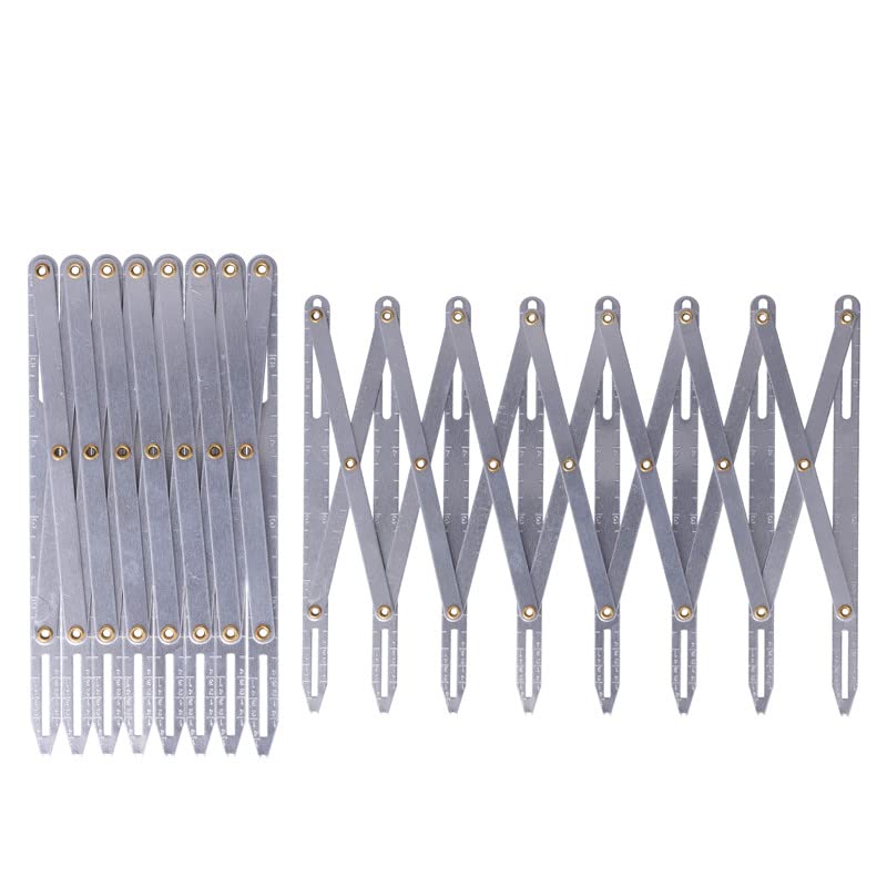 Tissting Aluminum Sewing Gauge Adjustable Length Design Expanding Sewing Gauge Measure Multiple Equidistant Distances Used to Quickly Accurately Place Buttons, Hooks, Skirt Pleats