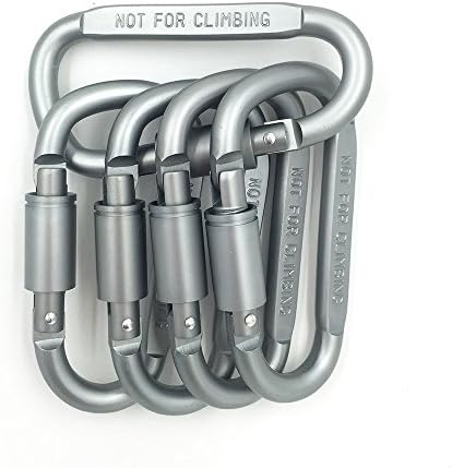 Aluminum Carabiner D Shape Buckle ,Keychian Clip,Spring Snap Keychain Clip Hook Screw Lock Not For Climbing 5pack by Carryluxe