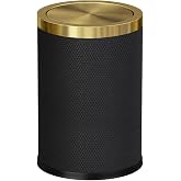 YOJIA 2.4 Gallon Bathroom Trash Can with Lid, Checked Black