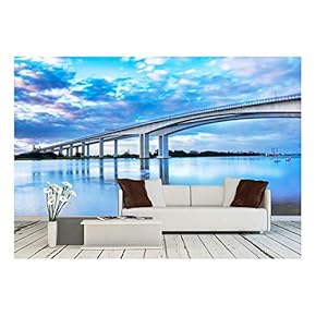 The Gateway Bridge Sir Leo Hielscher Bridges at Sunset in Brisbane Queensland Australia. - Removable Wall Mural | Self-Adhesive Large Wallpaper - 66x96 inches
