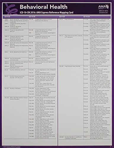 Download ICD-10 Mappings 2016 Express Reference Coding Card Behavioral Health Download ICD-10 Mappings 2016 Express Reference Coding Card Behavioral Health