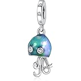 Doyafer Color Changing Jellyfish Charms Pendant 925 Sterling Silver Charms for Women's Bracelet Necklace Pendant Jewelry Gifts For Friends