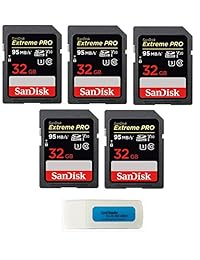 SanDisk - Tarjeta de memoria SD Extreme Pro (5 unidades, compatible con cámara réflex digital 4K V30 UHS-I (SDSDXXG-GN4IN) con todo lo que no es Stromboli (TM).