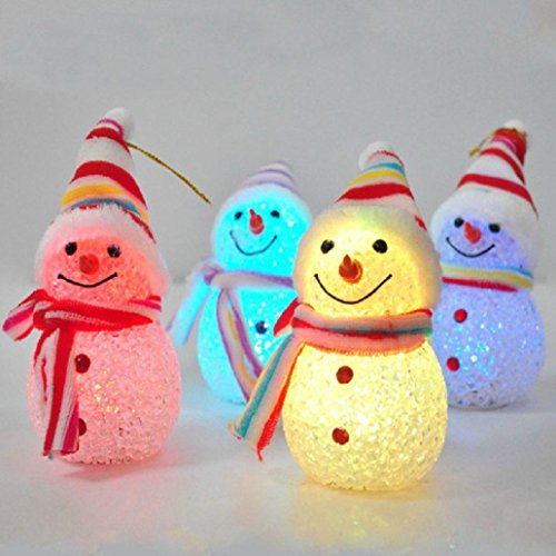 Highpot Creative LED Light Snowy Snowman Light Up Glowing Home Decor