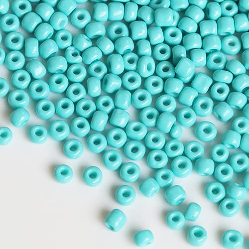 Tibaoffy Size 6/0 Crafts Glass Seed Beads 4mm Pine Green Beads for Jewelry Making (Total About 100g About 1200pcs)