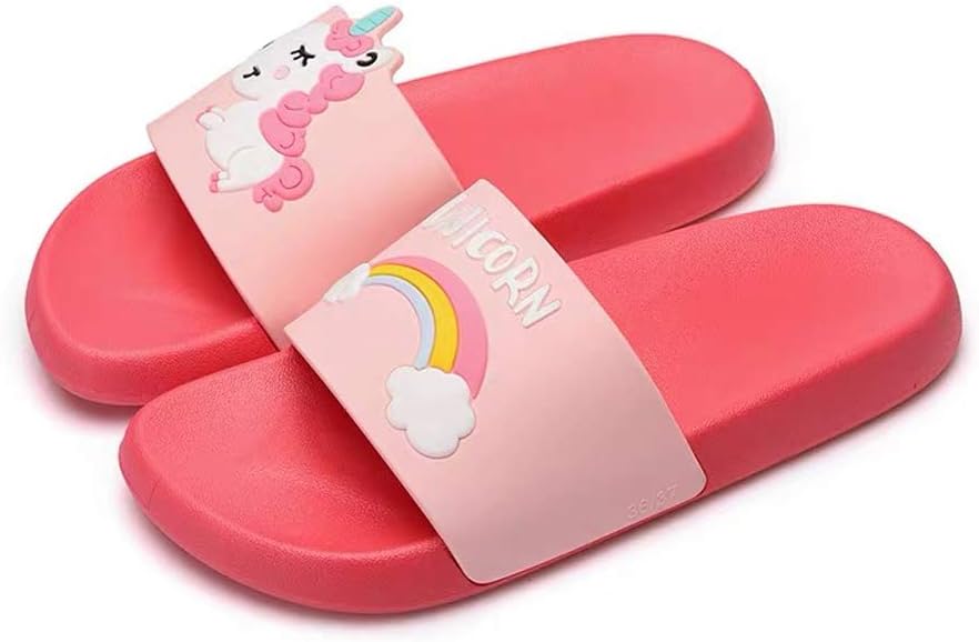 Coralup Boys Girls Unicorn Slide Sandals Children Anti-Slip Beach Summer Slipper Shower Pool Shoes (5 Colors Size UK 7 Child to UK 2.5)