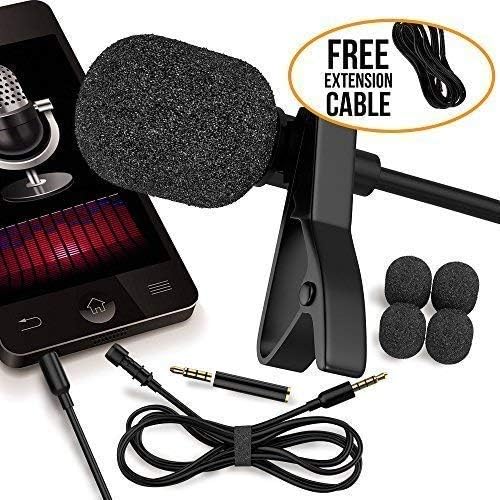 RockDaMic Professional Lavalier Microphone [FREE BONUS ACCESSORIES] Best Clip-on System Lapel Mic Condenser for Recording
