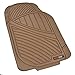 Motor Trend FlexTough Standard - 4pc Set Heavy Duty Rubber Floor Mats for Car SUV Van & Truck (Tan Beige) (MT-774-BG)