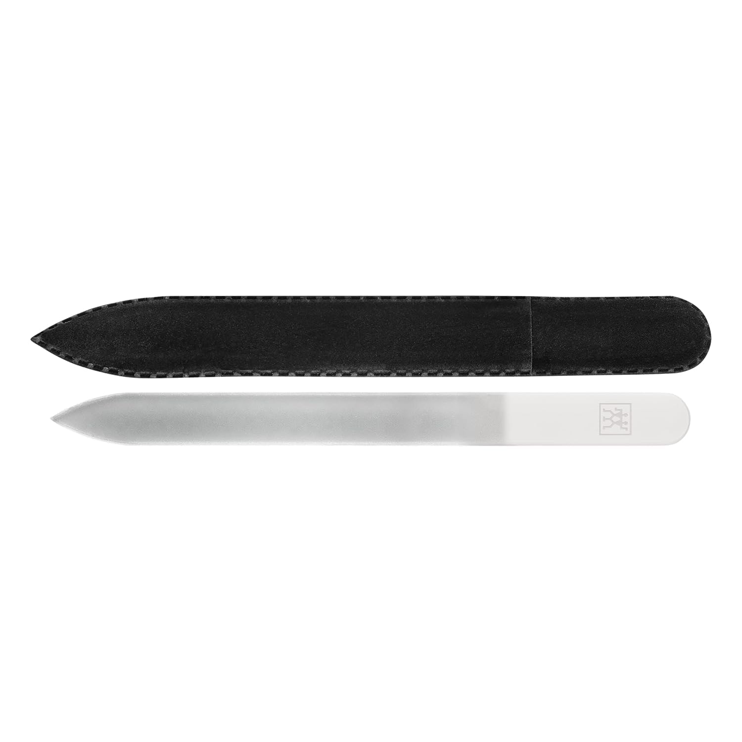 ZWILLING Glass Nail File (fine grained file surfaces, double sided, gentle on nails, protective cover included), Premium, 150 mm