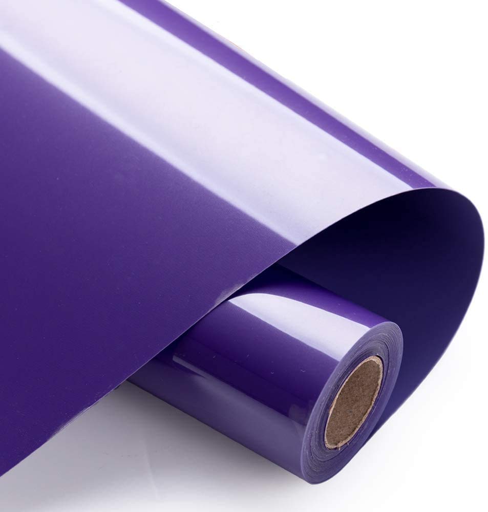 Foeska Heat Transfer Vinyl Bundle 12" x 10' Feet Rolls,HTV for Silhouette Cameo Easy to Cut & Weed, DIY Heat Press Design for T-Shirt, Clothes, Hats and Other Textiles Purple — image 1