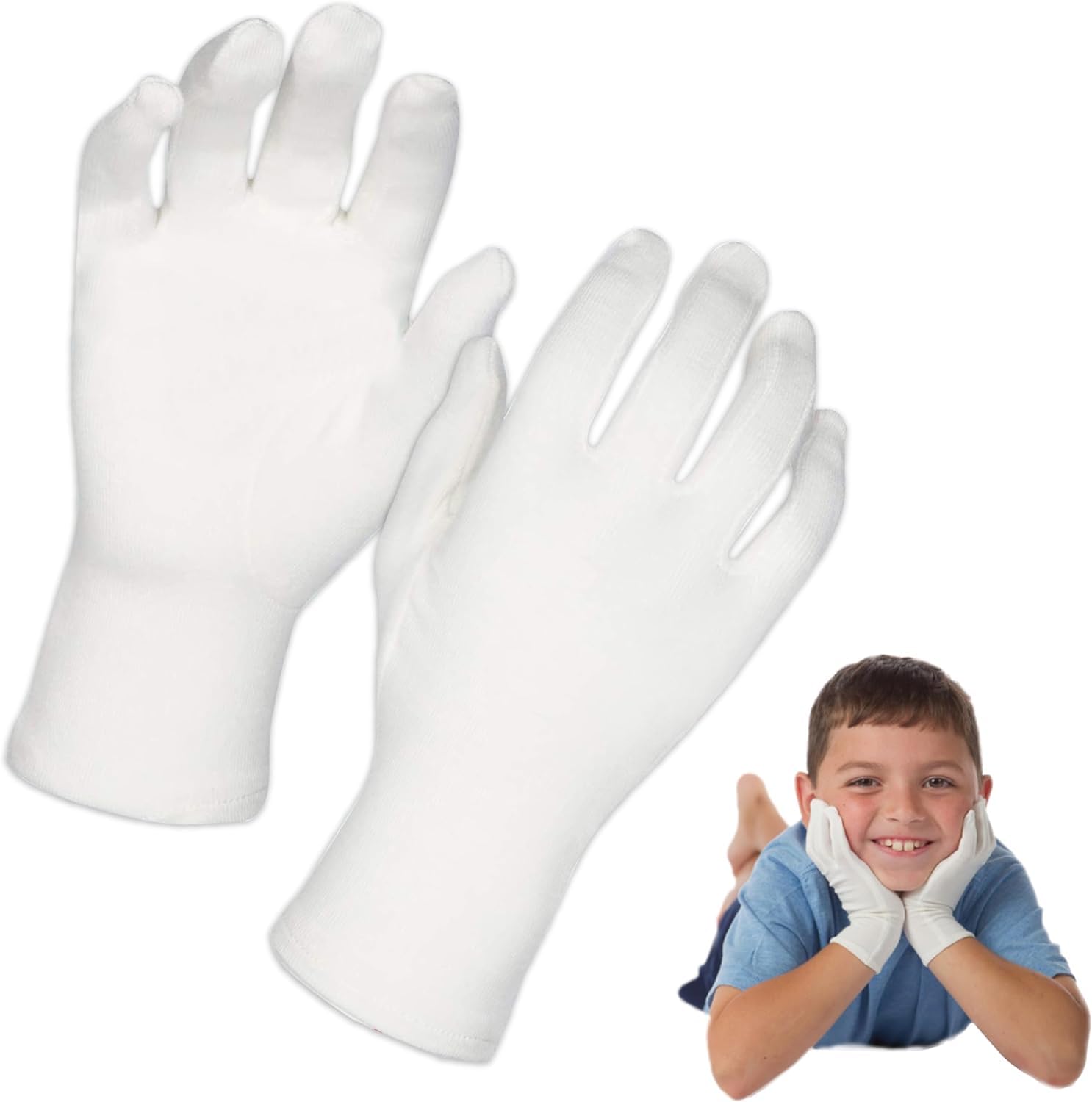 Granberg 110.0155-9 Children’s Eczema Gloves Bamboo, 1 Pair, Size 9-10 yrs., White
