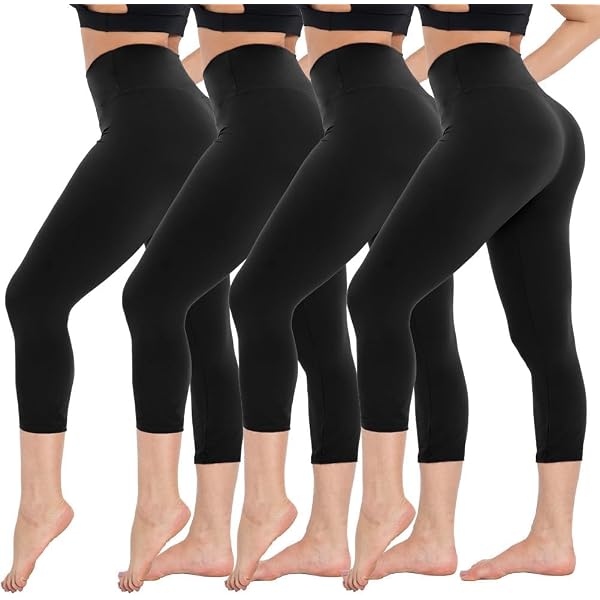 High Waisted Leggings For Women - Soft Athletic Tummy Control Yoga Pants For Cycling Dance Tights