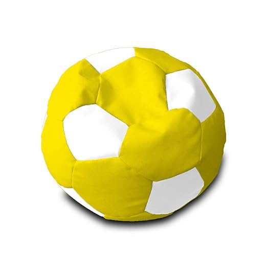 Pufmania - Puff Pelota Polipiel S Ø50cm (Amarillo-Blanco): Amazon ...