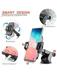 itaomi [Ajustable] Soporte para teléfono para el automóvil, panel de ventilación del parabrisas del parabrisas, soporte para teléfono celular para el automóvil con clip de ventilación y almohadilla para el tablero de instrumentos, cuna de automóvil de suc