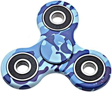 Amalen Fidget Toy Hand Spinner Camouflage, Stress Reducer Relieve Anxiety and Boredom Camo Blue