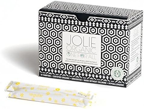 JOLIE ORGANIC Tampons with Applicator - 18 Regular - Black &amp; White Box...
