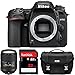 Nikon D7500 Wi-Fi 4K Digital SLR Camera with 18-300mm VR DX Lens, Case & 32GB Card + Flash + Mic + Video Light + Battery & Charger + 3 Filters Kit