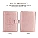 Vivefox RFID Leather Passport Holder Cover - Travel Passport Wallet Document Organizer Id Card Case (Rose Gold (with Magnet Button))