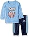 adidas Baby Boys' Long Sleeve Tee and Pant Set, Marina Heather, 12 Months