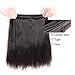 Hermosa Straight Hair 4 Bundles 10A Unprocessed Virgin Brazilian Straight Human Hair Weave Weft Bundles Natural Black (10 12 14 16)