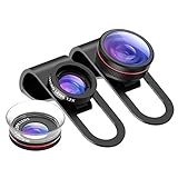 Pictek Fisheye Lens, Clip On 3-in-1 Fisheye 12X Macro 24X Super Macro Phone Camera Lens Kit for iPhone 6/6s,iPhone7 iOS and Android Smartphones