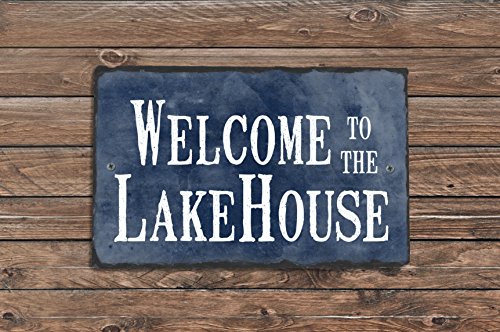Sassy-Squirrel-Handcrafted-Slate-House-Sign-Welcome-to-the-Lake-House