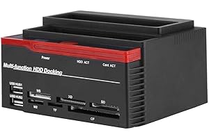 Dual-Bay External Hard Drive Docking Station, 2.5"/3.5" USB 3.0 to SATA & IDE HDD Enclosure Docking Dock Station, USB Hub Car