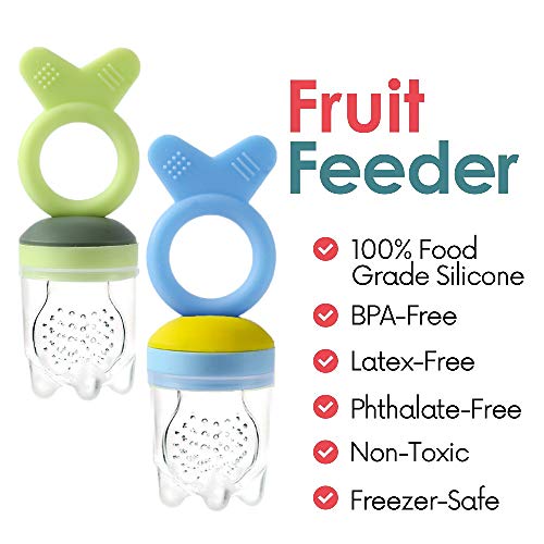 Gedebey Baby Food Feeder Fruit Pacifier (2 Pack) Fresh Food Fruit