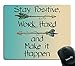 Smooffly Gaming Mouse Pad Custom,Stay Positive Work Hard and Make It Happen Motivational Sign Inspirational Quote Mouse Pad Motivational Quotes for Work
