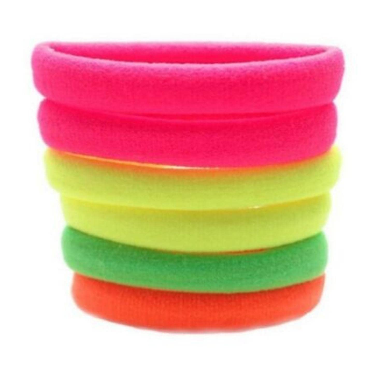 Topkids Accessories Thick Hair Bands for Women and Girls, Hair Bobbles Elastic HairBands Ponytail Holders Hair Ties Hair Elastics Hairbands Women (Neon)