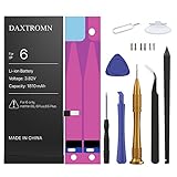 DAXTROMN Replacement Battery for iP6 - Repair Kit with Tools, Adhesive Strips - 1810 mAh Brand New 0 Cycle - 2 Years Warranty