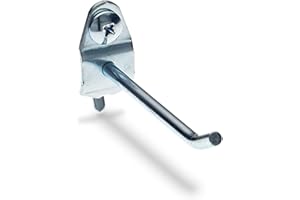 Triton Products 2-1/2" Steel Pegboard Hooks - Heavy Duty Single Rod 10-Pack Durahook, 30 Degree Bend, Fits 1/8 Inch and 1/4 Inch Duraboards and Pegboards