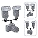 LimoStudio Dual Flash Light Bracket for Speedlite with 2 Extended Shoe Bracket & Mount on Camera, Photo Studio, AGG1991