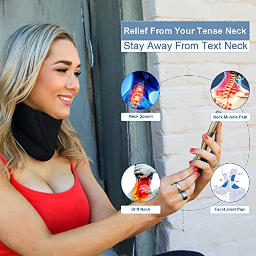 Heated Neck Brace for Neck Pain and Support; Cervical Collar with Large Neck Heating pad for