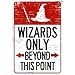 Wizards Only Beyond This Point Sign Poster 13 x 19in